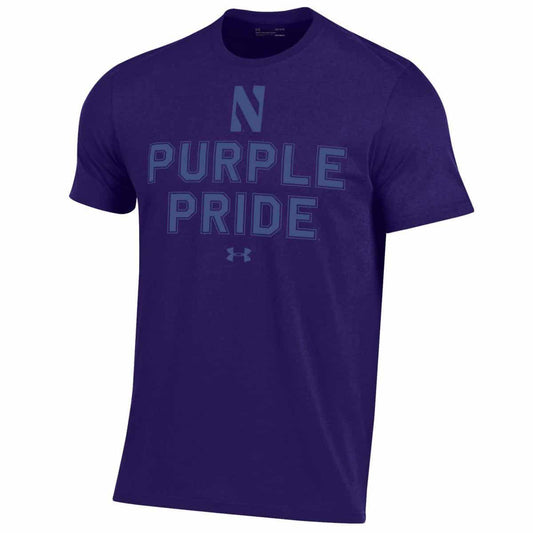 Northwestern University Wildcats Men’s Under Armour Purple T-Shirt with the Purple Pride Design
