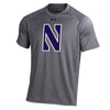 Northwestern University Wildcats Youth Under Armour Tactical Tech™ Dark Grey Short Sleeve T-Shirt with Stylized Northwestern N Design