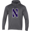 Northwestern University Wildcats Youth Under Armour Tactical Tech™ Dark Grey Hooded Sweatshirt with Stylized N Design