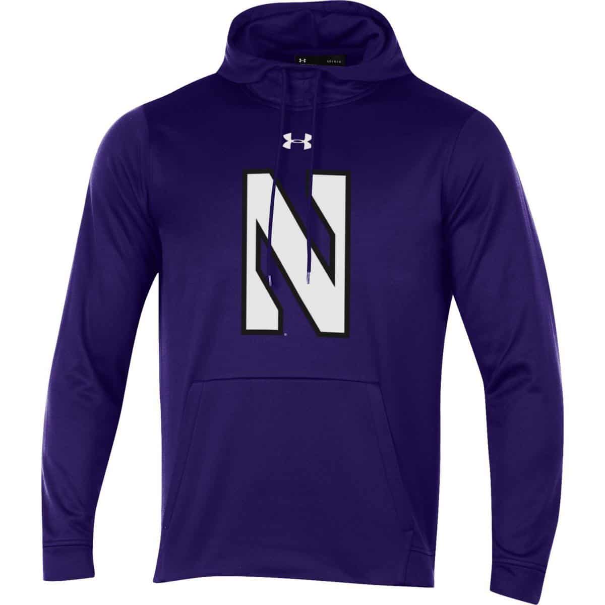 Northwestern University Wildcats Youth Under Armour Tactical Tech™ Purple Hooded Sweatshirt with Stylized N Design
