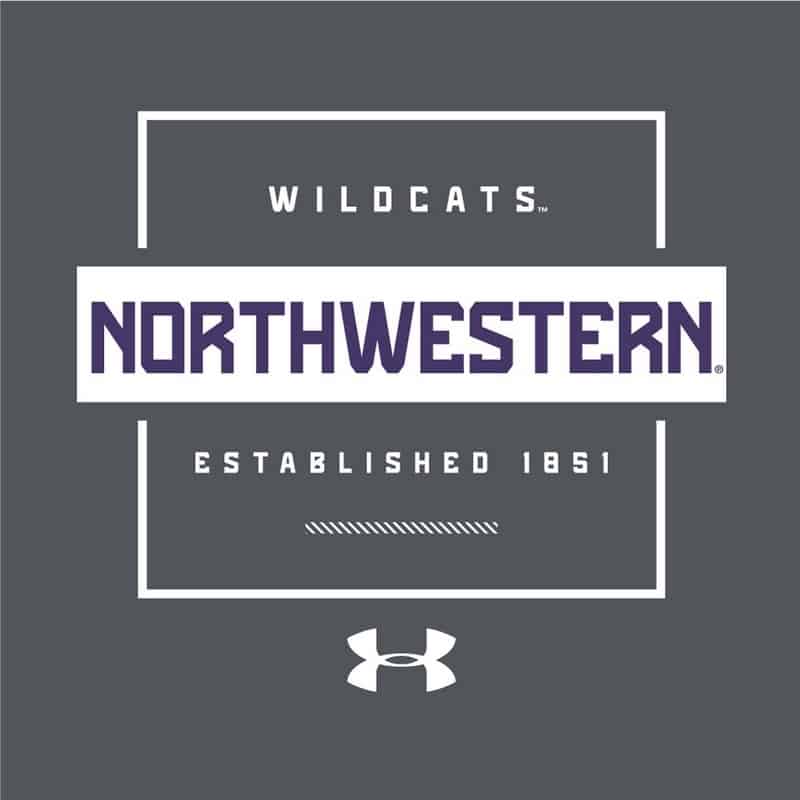 Northwestern University Wildcats Men’s Under Armour Pitch Grey Helix Wetprint Short Sleeve Tee