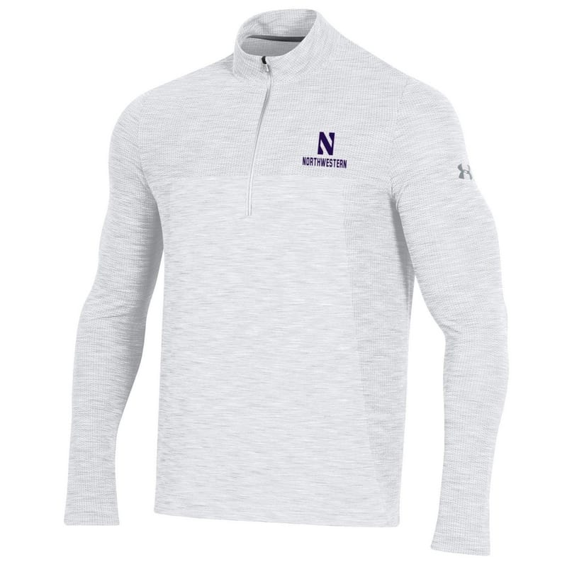 Northwestern University Wildcats Men’s Under Armour Elemental Novelty Vanish Seamless 1/4 Zip With Stylized N Design