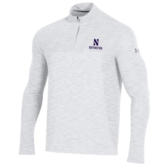 Northwestern University Wildcats Men’s Under Armour Elemental Novelty Vanish Seamless 1/4 Zip With Stylized N Design