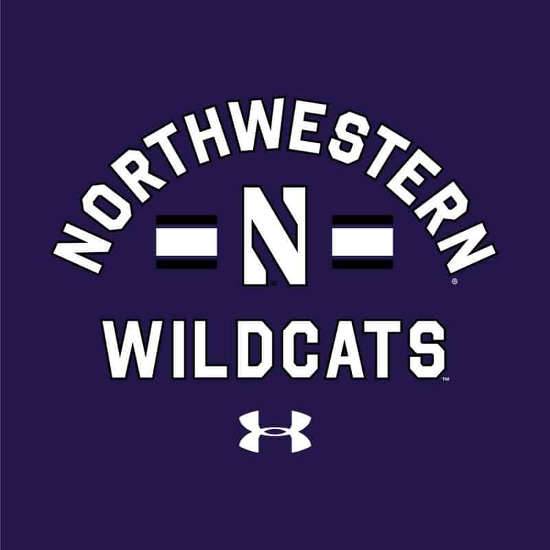 Northwestern University Wildcats Men’s Under Armour Purple All Day Fleece Hood With Stylized N Design