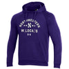 Northwestern University Wildcats Men’s Under Armour Purple All Day Fleece Hood With Stylized N Design -2