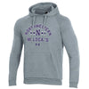 Northwestern University Wildcats Men’s Under Armour True Grey Heather All Day Fleece Hood With Stylized N Design