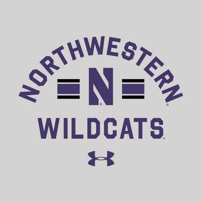 Northwestern University Wildcats Men’s Under Armour Silver Heather All Day Fleece Hood With Stylized N Design