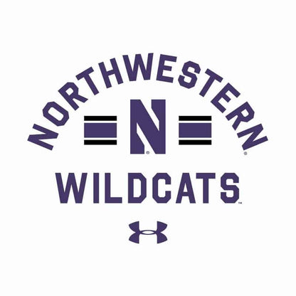 Northwestern University Wildcats Men’s Under Armour White All Day Fleece Hood With Stylized N Design-2