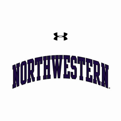 Northwestern University Wildcats Ladies Under Armour White Performance Cotton Short Sleeve Tee With Northwestern Arch Design-2