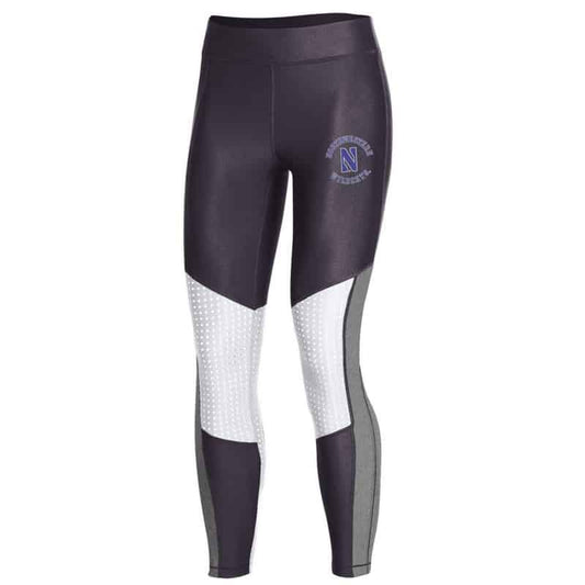 Northwestern University Wildcats Ladies Under Armour Carbon Heather/Onyx White Pocket Crop Pants