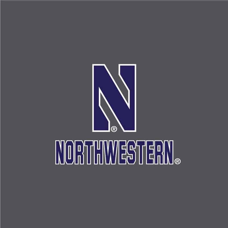 Northwestern University Wildcats Men’s Under Armour True Grey Heather/Graphite Double Knit 1/4 Snap With Stylized N Design -2