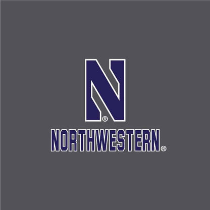 Northwestern University Wildcats Men’s Under Armour True Grey Heather/Graphite Double Knit 1/4 Snap With Stylized N Design -2