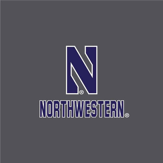Northwestern University Wildcats Men’s Under Armour True Grey Heather/Graphite Double Knit 1/4 Snap With Stylized N Design -2