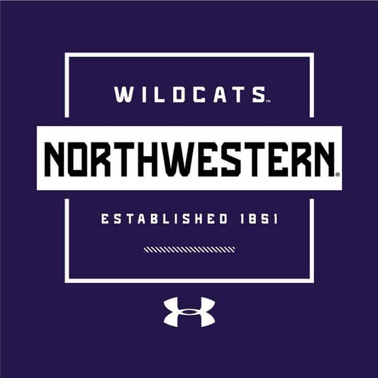 Northwestern University Wildcats Men’s Under Armour Purple Helix Wetprint Short Sleeve Tee