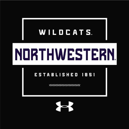 Northwestern University Wildcats Men’s Under Armour Black Helix Wetprint Short Sleeve Tee