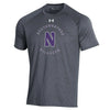 Northwestern University Wildcats Men’s Under Armour Pitch Grey Tech Novelty Short Sleeve Tee with Stylized N Circle Design