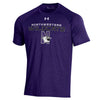 Northwestern University Wildcats Men’s Under Armour Purple Tech Novelty Short Sleeve Tee with N-Cat Design