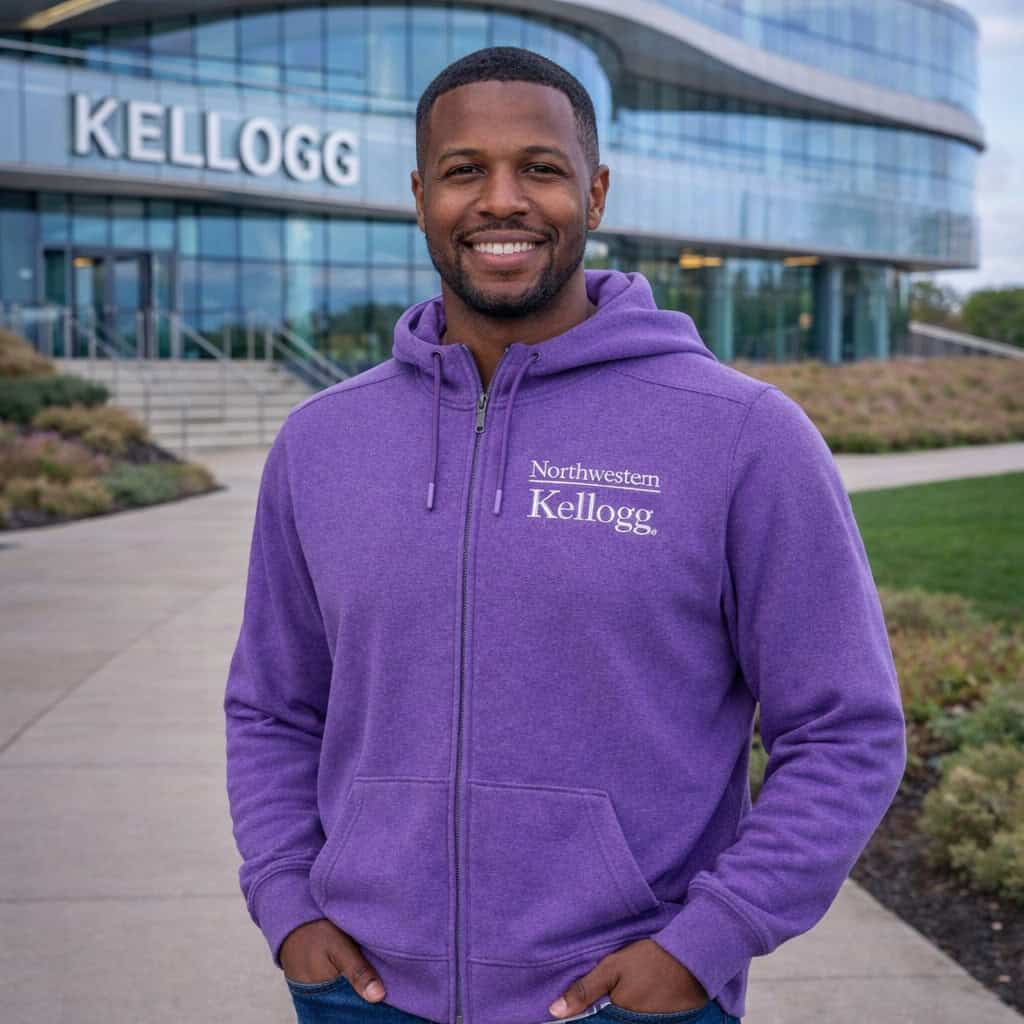 Northwestern I Kellogg Antigua Men's Effortless Supersoft Purple Heather FZ Hood