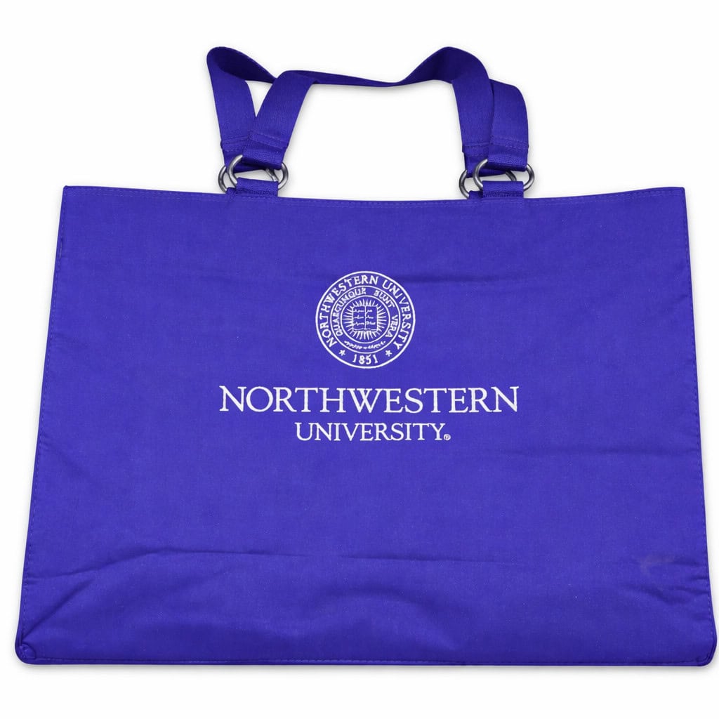 Northwestern University Wildcats  Zippered Tote Bag with Embroidered Seal Design