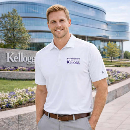 Northwestern I Kellogg Antigua Men's Tribute White Polo Shirt