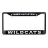 Northwestern University Wildcats Black License Plate Frame with Laser Cut Acrylic Black Insert with Mirror White Northwestern/ Wildcats inserts