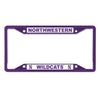 Northwestern University Wildcats Purple License Plate Frame with Laser Cut Acrylic White Insert with Purple Northwestern/ N Wildcats N inserts