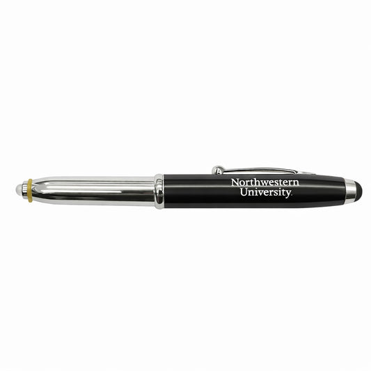 Northwestern University Wildcats Laser Engraved Black Triple Function LED Stylus Pen