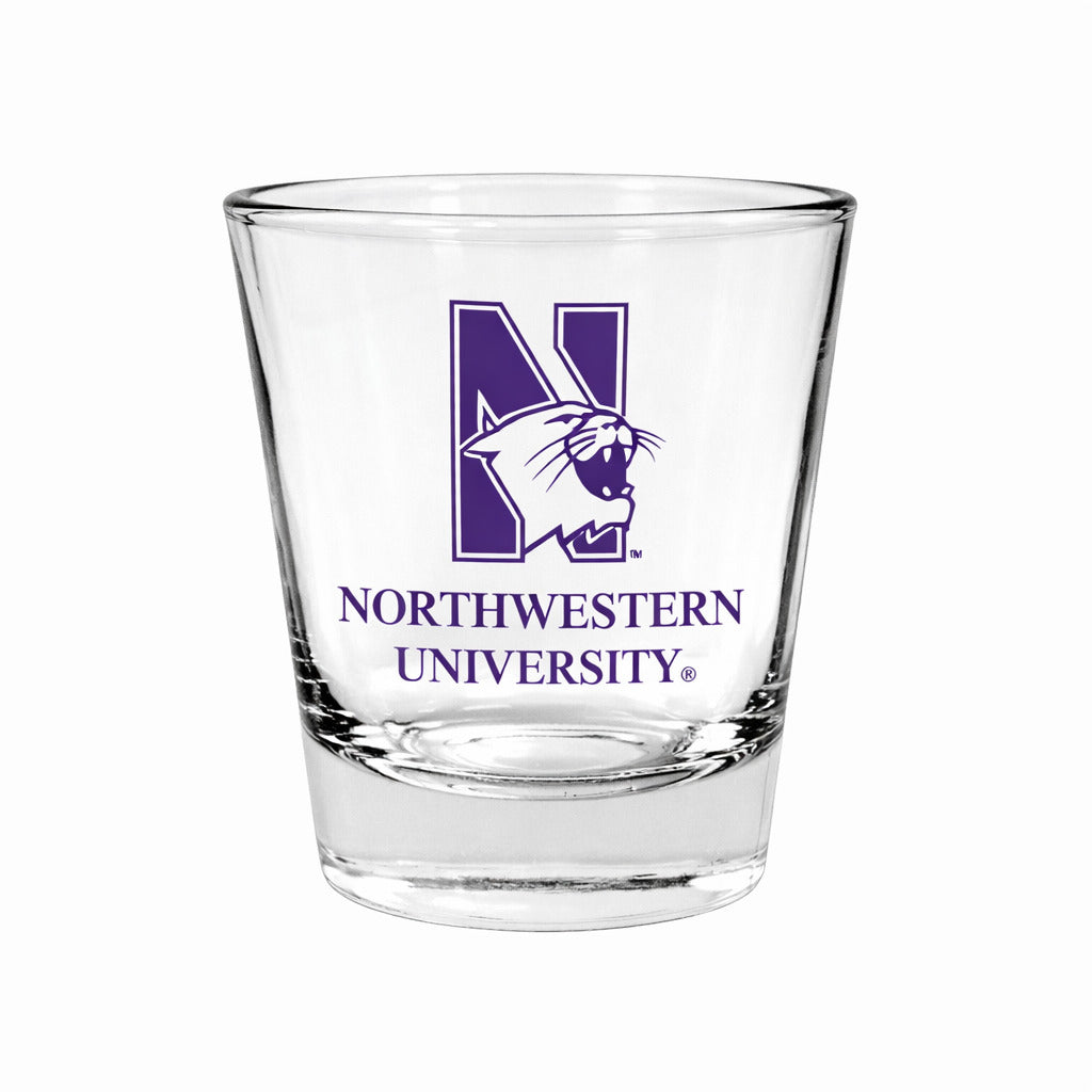 Northwestern University Wildcats 1.5 oz. Clear Collector Shot Glass with N-Cat Northwestern University Design