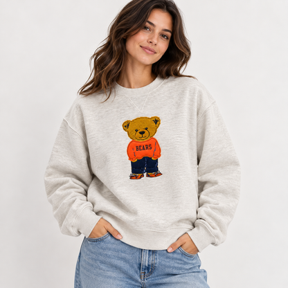 Chicago Bears Teddy Bear Oatmeal Crewneck Sweatshirt – NFL Football Apparel