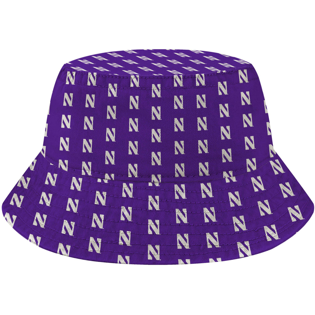 Northwestern University Wildcats Relaxed Purple Floppy/Bucket Hat with All Over Stylized N Print Design -2