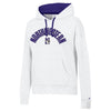 Northwestern University Wildcats Women's Champion White Stadium Hoodie with Sewn Appliqué Design