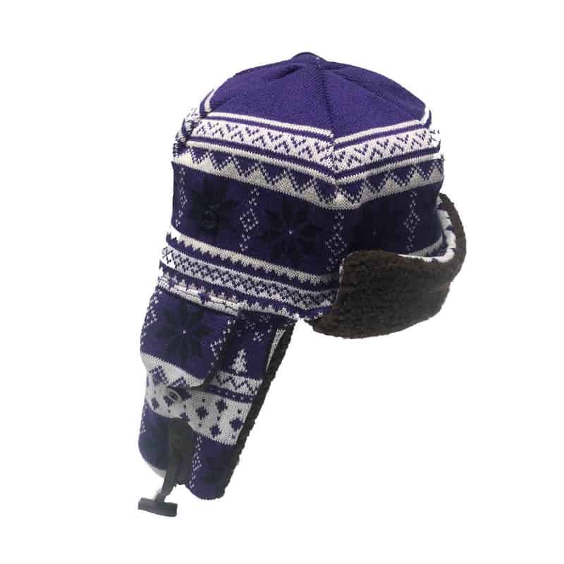 Northwestern University Wildcats Adult Bomber Style Fleece Lined Knit Hat -2