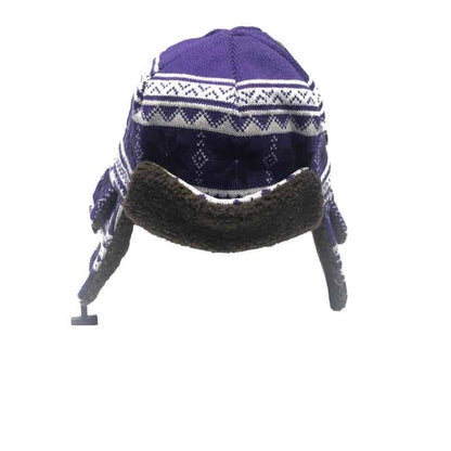 Northwestern University Wildcats Adult Bomber Style Fleece Lined Knit Hat