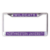 Northwestern University Wildcats Chrome License Plate Frame with Laser Cut Acrylic Purple Wildcats & Northwestern University Insert