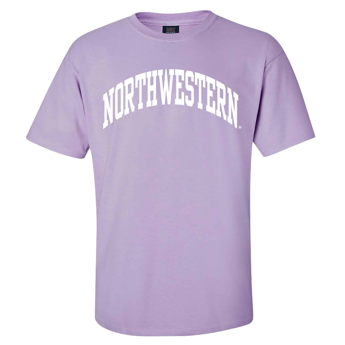 Northwestern University Wildcats Men's MV Lilac-Lavender Classic Tee with One Color Arch Design
