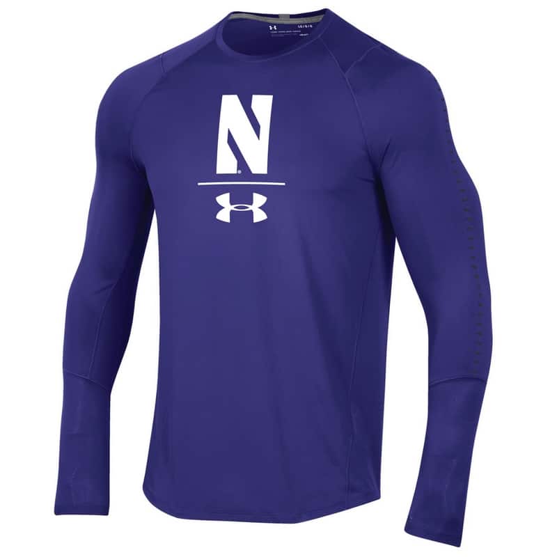 Northwestern University Wildcats Youth Under Armour Sideline Purple Raid Long Sleeve Tee
