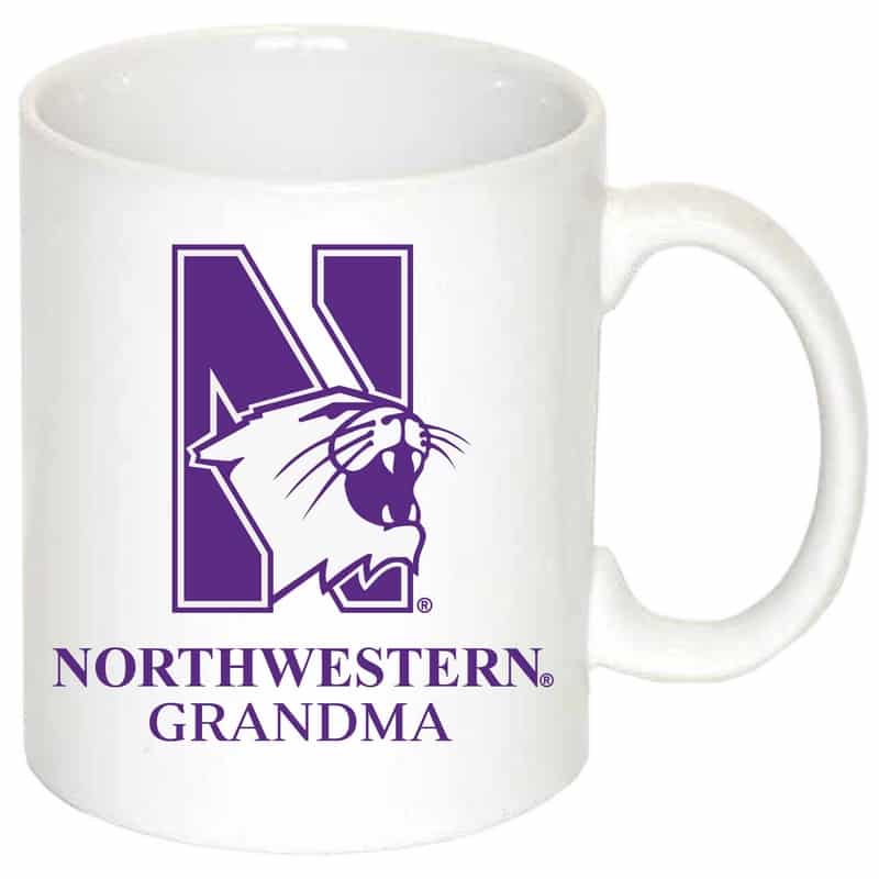 Northwestern University Wildcats 11 oz. White Ceramic Coffee Mug with Grandma Design