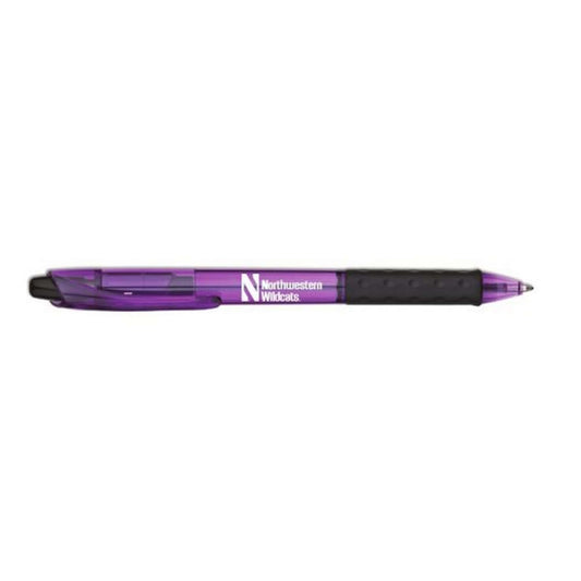 Northwestern University Wildcats Clear Purple Click Pen
