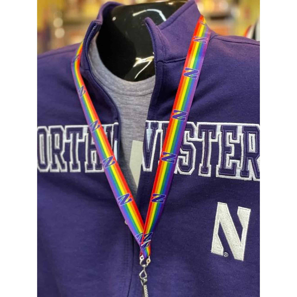 Northwestern University Wildcats Rainbow Lanyard