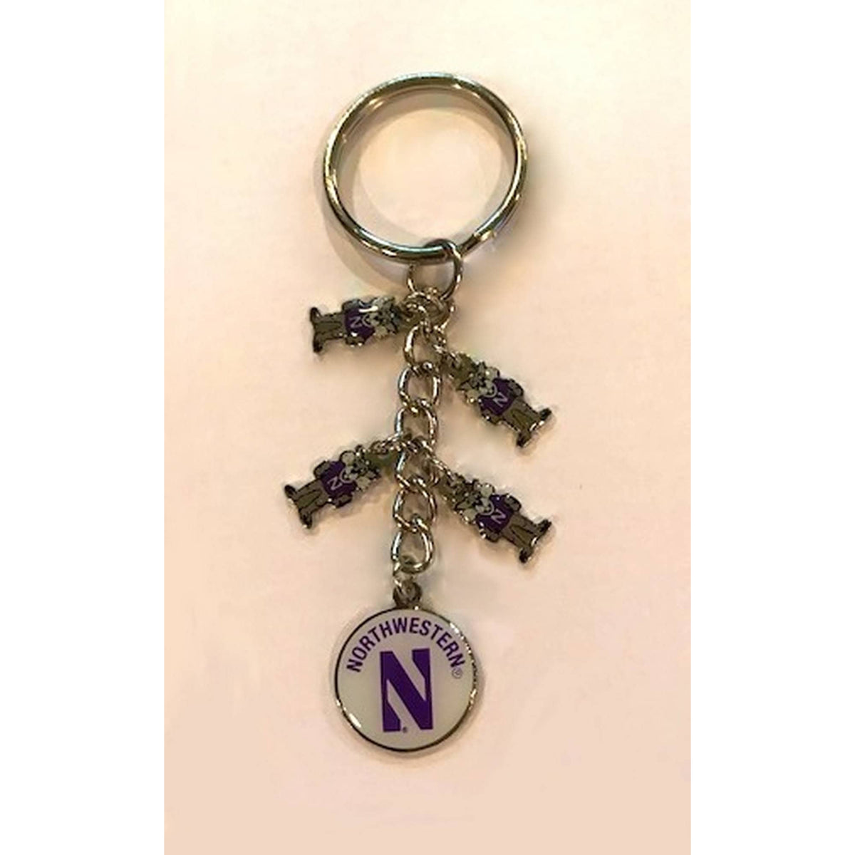 Northwestern University Wildcats Willie The Wildcat Charm Keychain