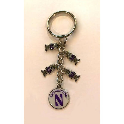 Northwestern University Wildcats Willie The Wildcat Charm Keychain