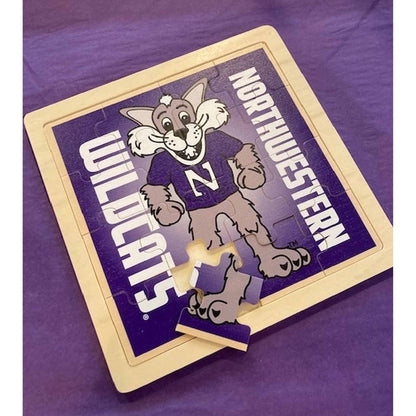 Northwestern University Wildcats Willie The Wildcat Wood Jigsaw Puzzle-3