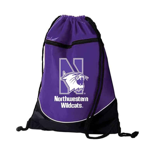 Northwestern University Wildcats Augusta Sportswear Purple Tri-Color Draw String Back Pack with N-Cat Design