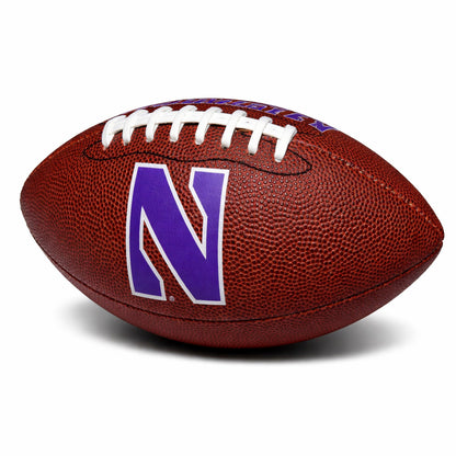 Northwestern Wildcats mini football with textured grip and purple N logo
