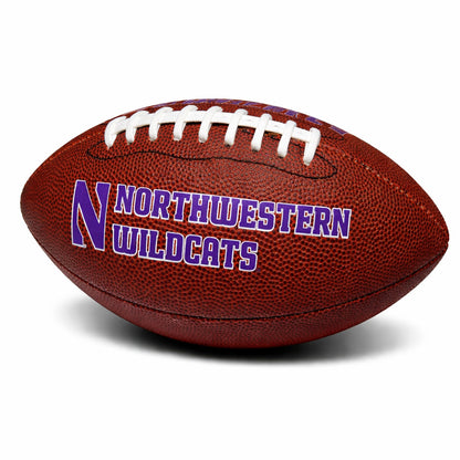 Northwestern Wildcats mini football with textured grip and purple N logo