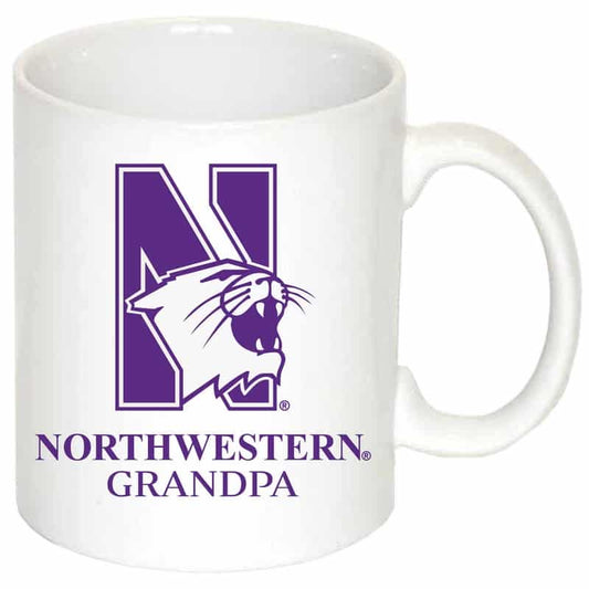 Northwestern University Wildcats 11 oz. White Ceramic Coffee Mug with Grandpa Design