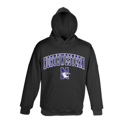 Youth Hooded Sweatshirt  with Tackle Twill Sewn on Lettering