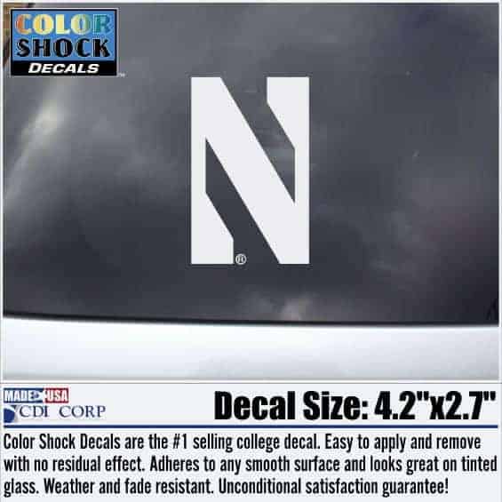 Northwestern University Wildcats One Color Stylized N Design Outside Application Decal