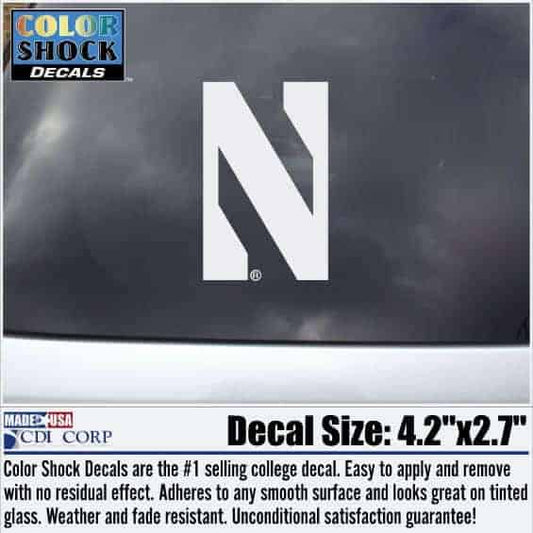 Northwestern University Wildcats One Color Stylized N Design Outside Application Decal