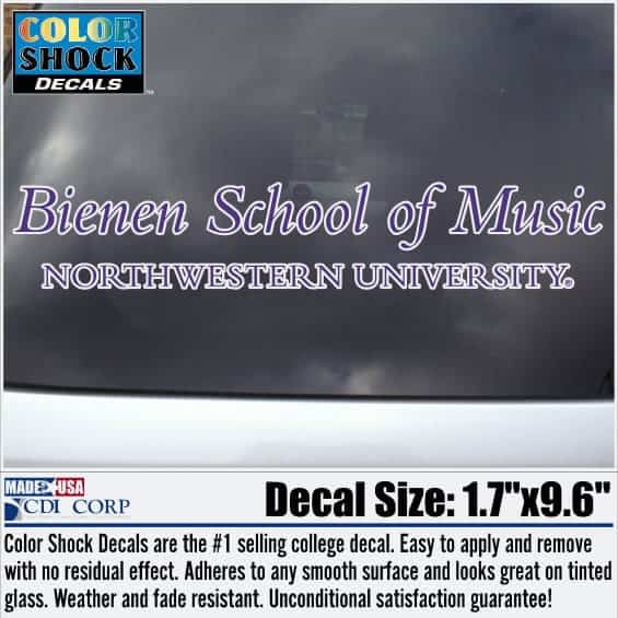 Northwestern University Wildcats Bienen School of Music Design Outside Application Decal